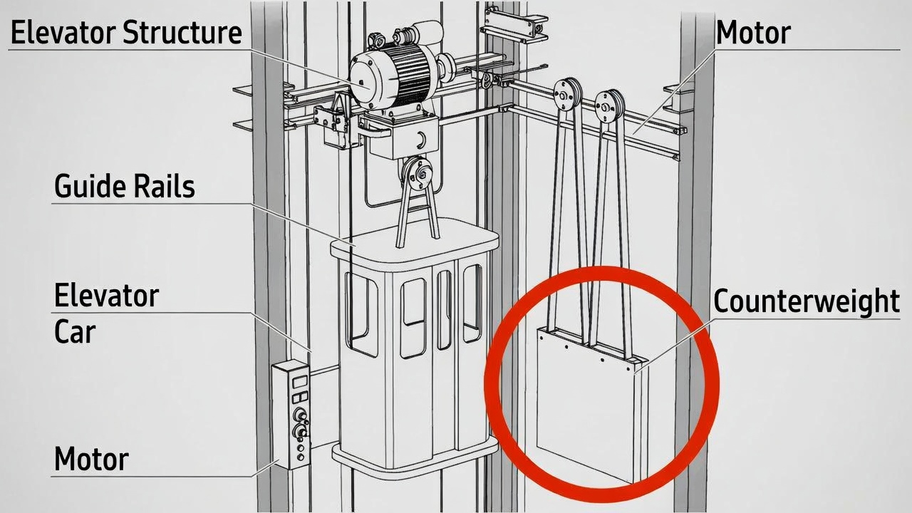 Cấu tạo của đối trọng thang máy gồm những bộ phận nào?