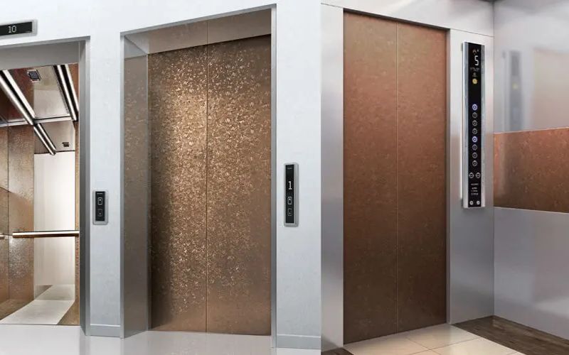 Cửa inox hoa văn, ốp gỗ